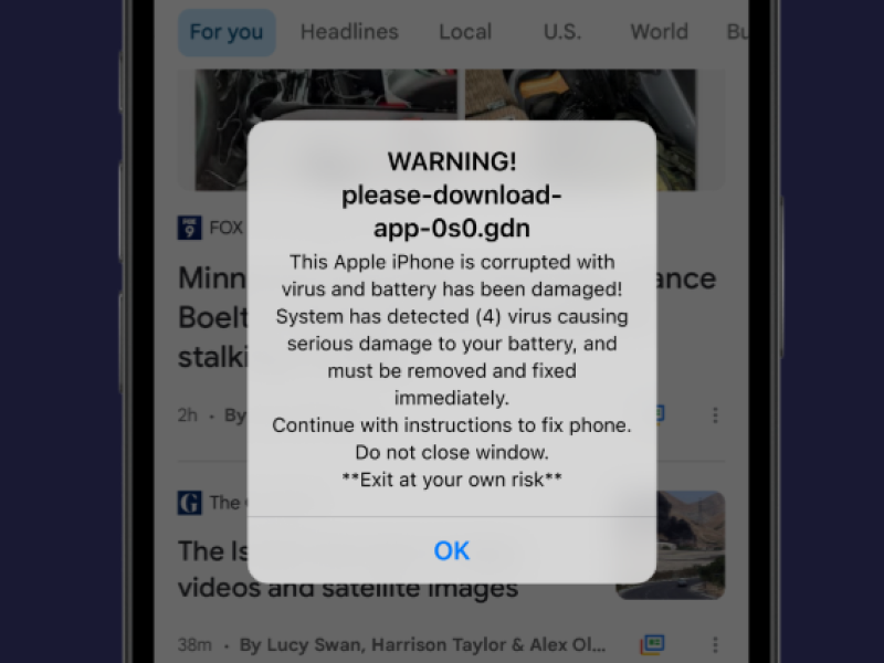Scam alert example